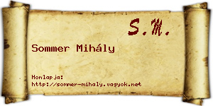 Sommer Mihály névjegykártya