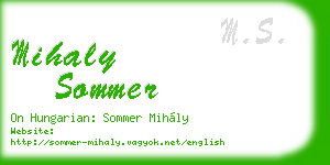 mihaly sommer business card